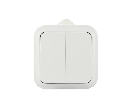 Вимикач 2кл, 6А, (IP54), "Праліска Аква", (А5 6-224)