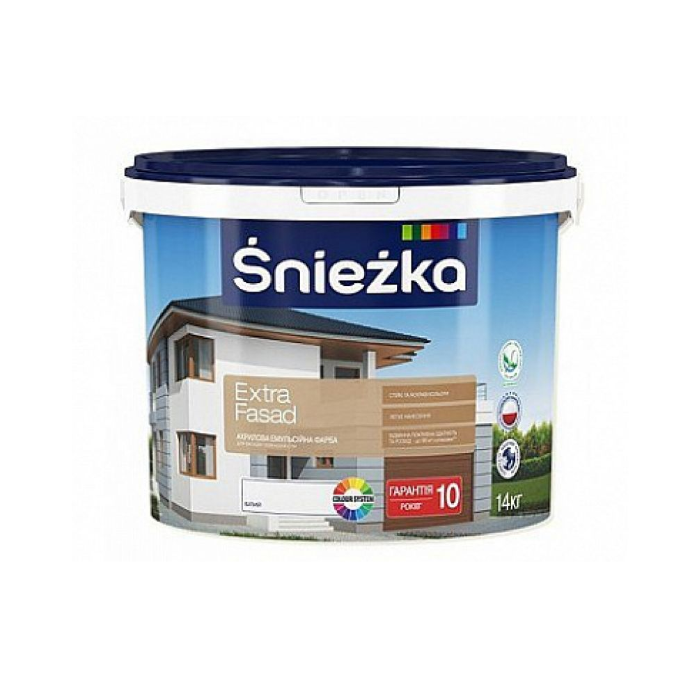 12 Фарба Екстра Фасад Сніжка (10л) (14 кг) - Зображення 1
