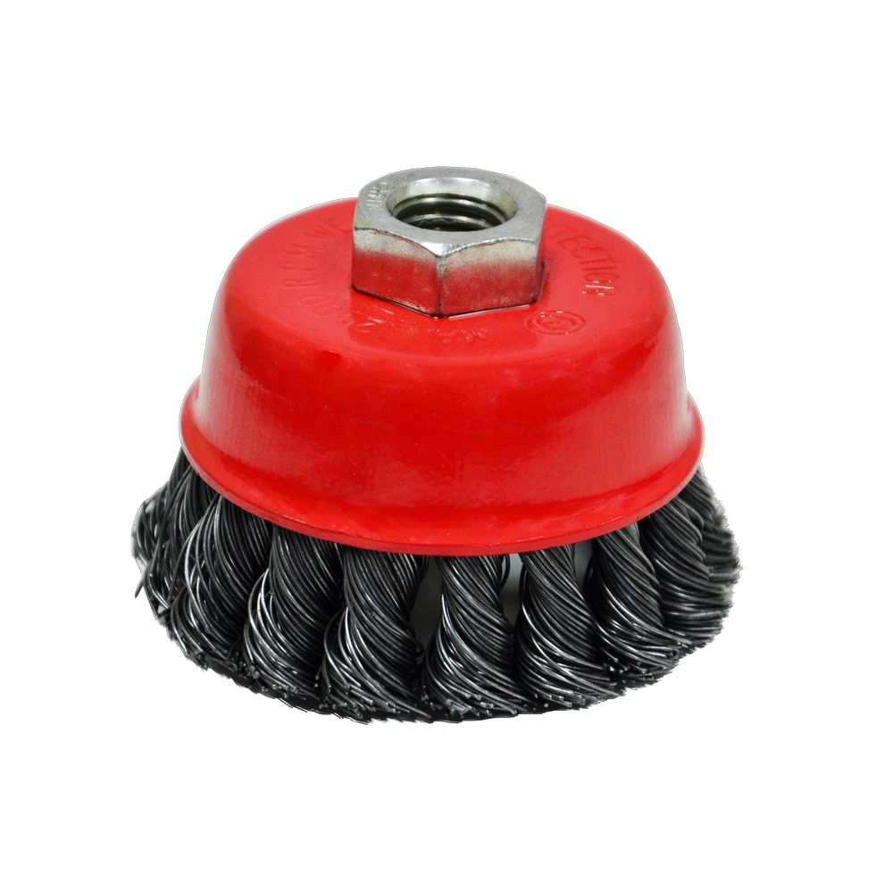 18-189 Щітка крацівка "Чашка" для УШМ, закручена, 100мм Spitce | 18-192 - Зображення 1