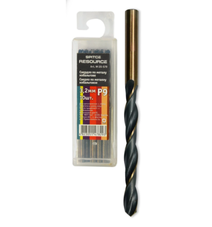 Свердло по металу кобальтове Р9, Resource, 10мм, Spitce | 20-597