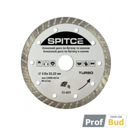 Диск алмазний по бетону та каменю TURBO 115 мм