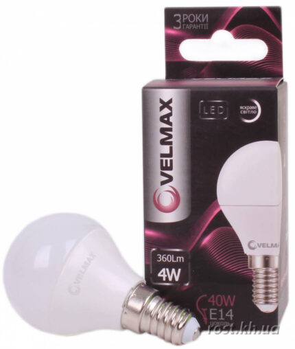 LED Лампа VELMAX G45 4W E14 4100K 360Lm 00-20-24