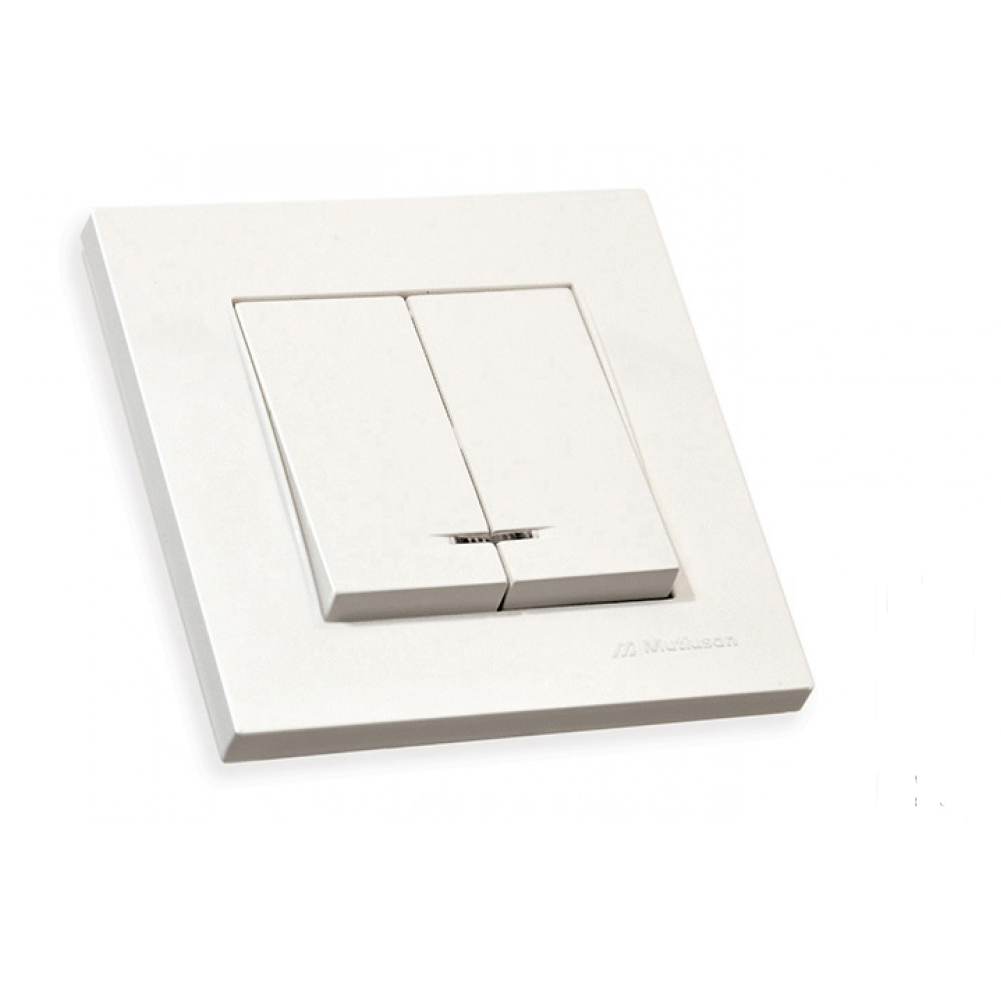 470006 Вимикач 2кл, 10А, зі світловим індикатором, RITA, Mutlusan, 47-00-06 - Зображення 1