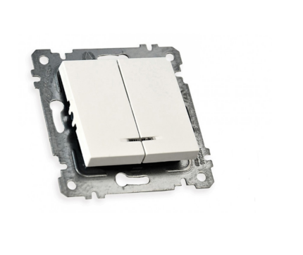 Механізм вимикача 2кл, 10А, зі світловим індикатором, RITA, Mutlusan, 47-00-61