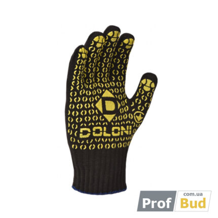 667 Перчатки 'Doloni' c ПВХ-рисунком черные 10 класс