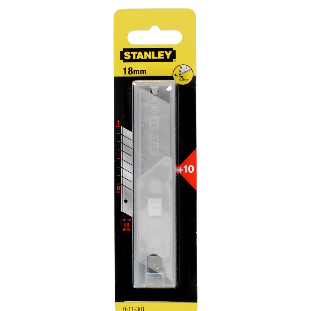 7 Лезо для ножа 18мм 10шт STANLEY 13-799 - Зображення 1