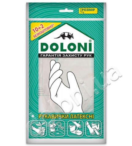 Рукавички Doloni латексні без пудри (4559), розмір L