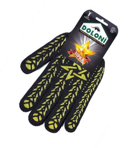 Рукавички Doloni c ПВХ-малюванням чорні клас 7 (562), розмір 10