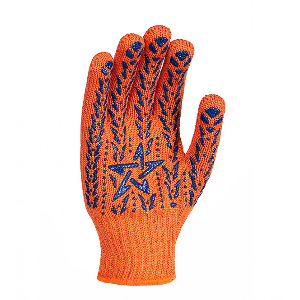 doloni-564 Рукавички Doloni c ПВХ-рисунком помаранчеві клас 7 (564), розмір 10 - Зображення 1