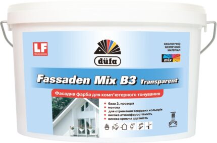 Фарба акрилова Dufa FASADEN MIX B3 Transparent, 4.5 л