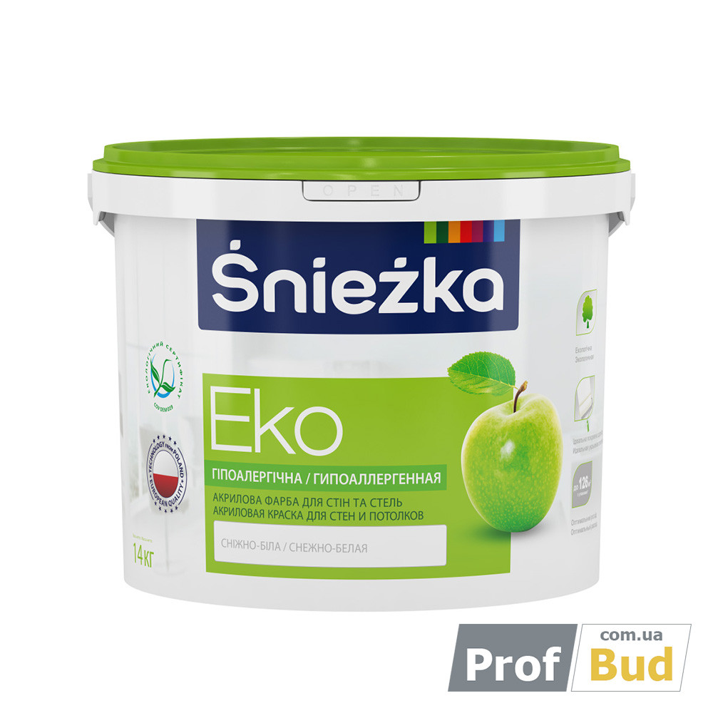 snejka-4 Фарба акрилова гіпоалергенна Sniezka Eko, 1.4 кг - Зображення 1