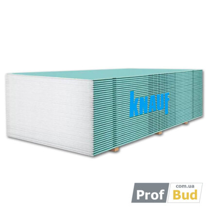 Гіпсокартон стінова волога Knauf, 2500х1200х12.5 мм